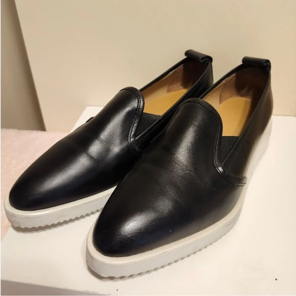 Everlane The Leather Street Shoe Black Sz 8 Made In Italy